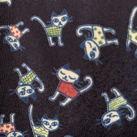 Adorable Blue Kitty Print Dress - Picture 3 of 4